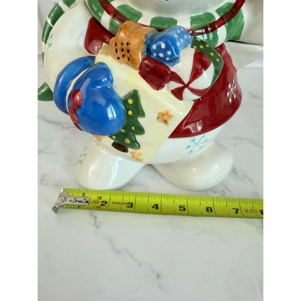 VTG Studio Nova Festive Frosty Snow Girl Ceramic Cookie Jar with Box!